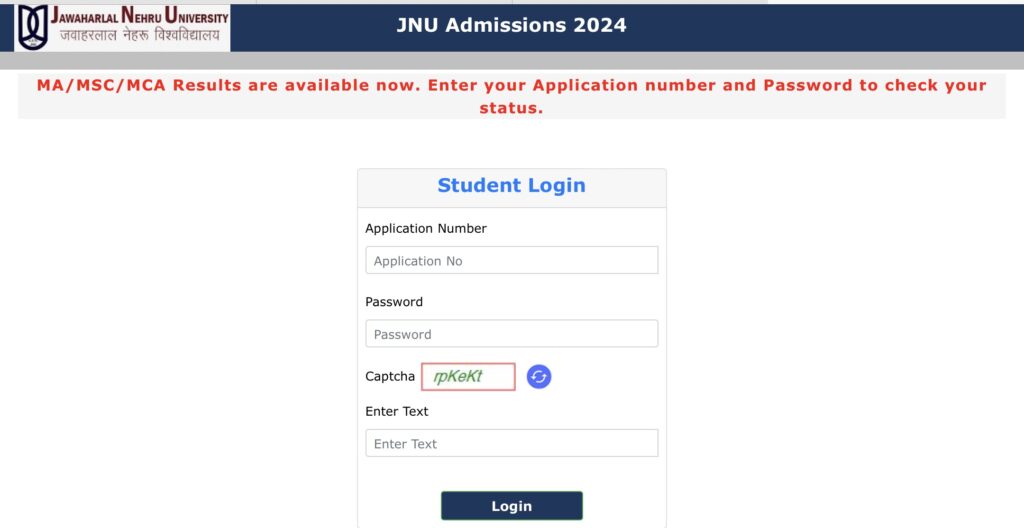 JNU PG Admission