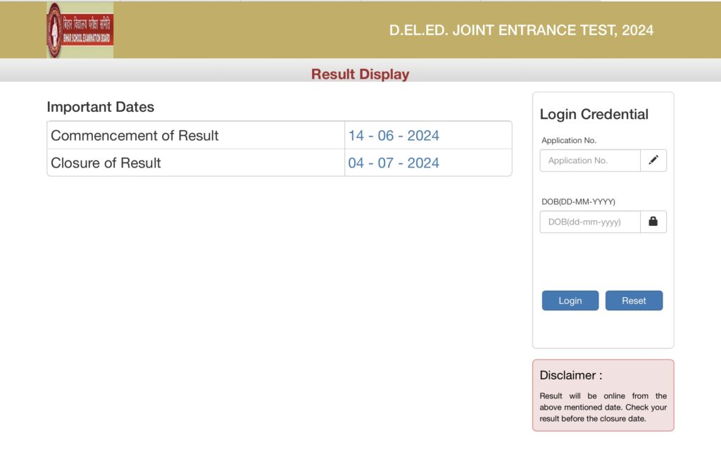 BSEB Deled Result