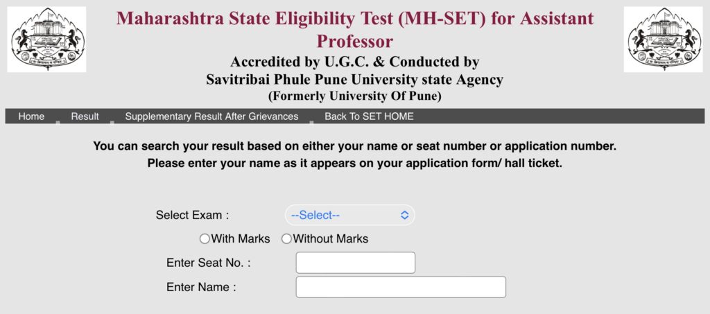 MH SET Exam Result
