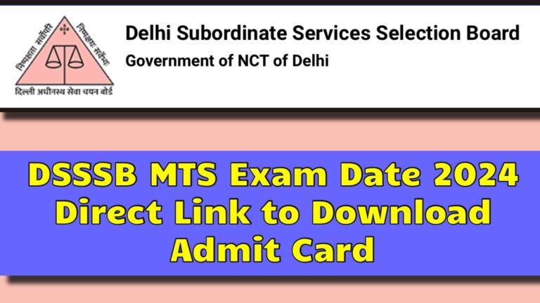DSSSB MTS Exam Date