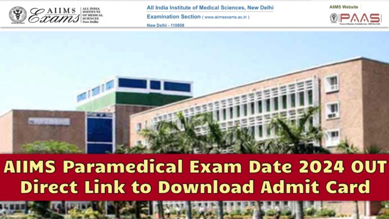 AIIMS Paramedical Exam Date