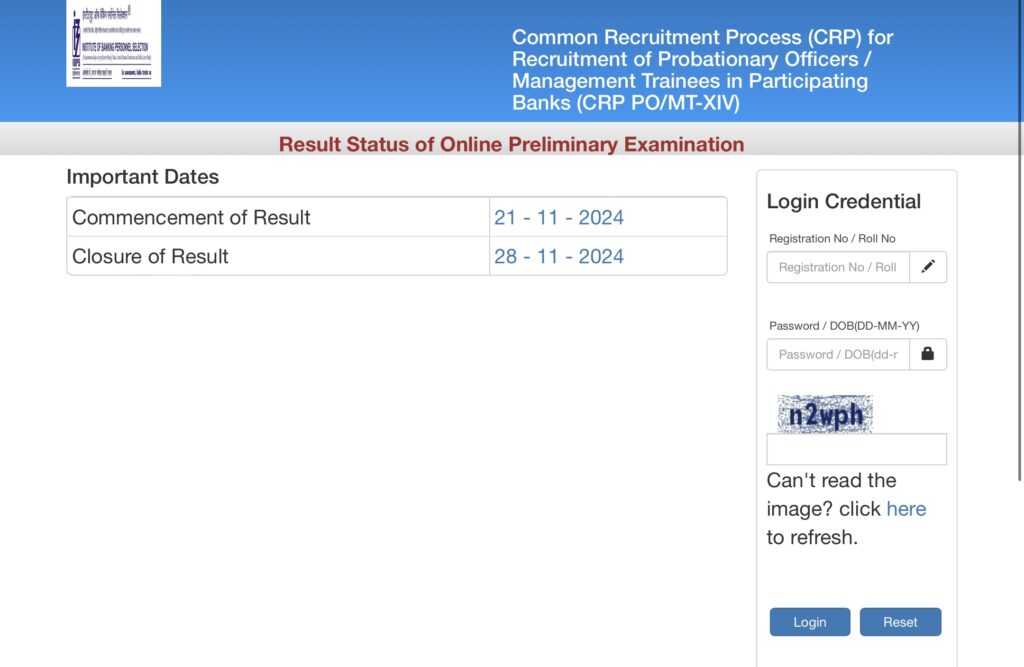 IBPS PO Prelims Result