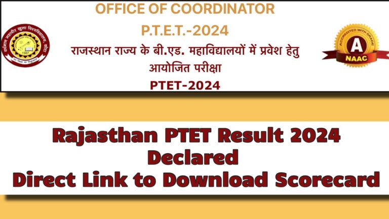 Rajasthan PTET Result