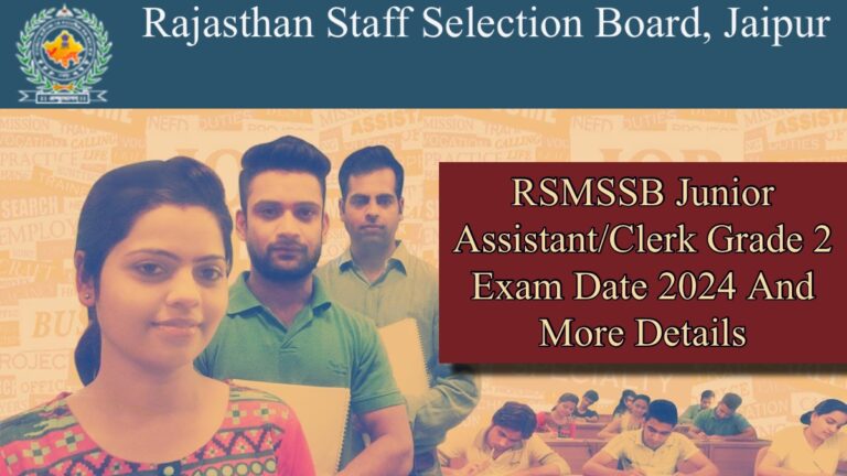 RSMSSB Junior Assistant/Clerk Grade 2 Exam Date