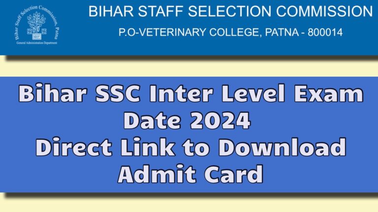 Bihar SSC Inter Level Exam Date