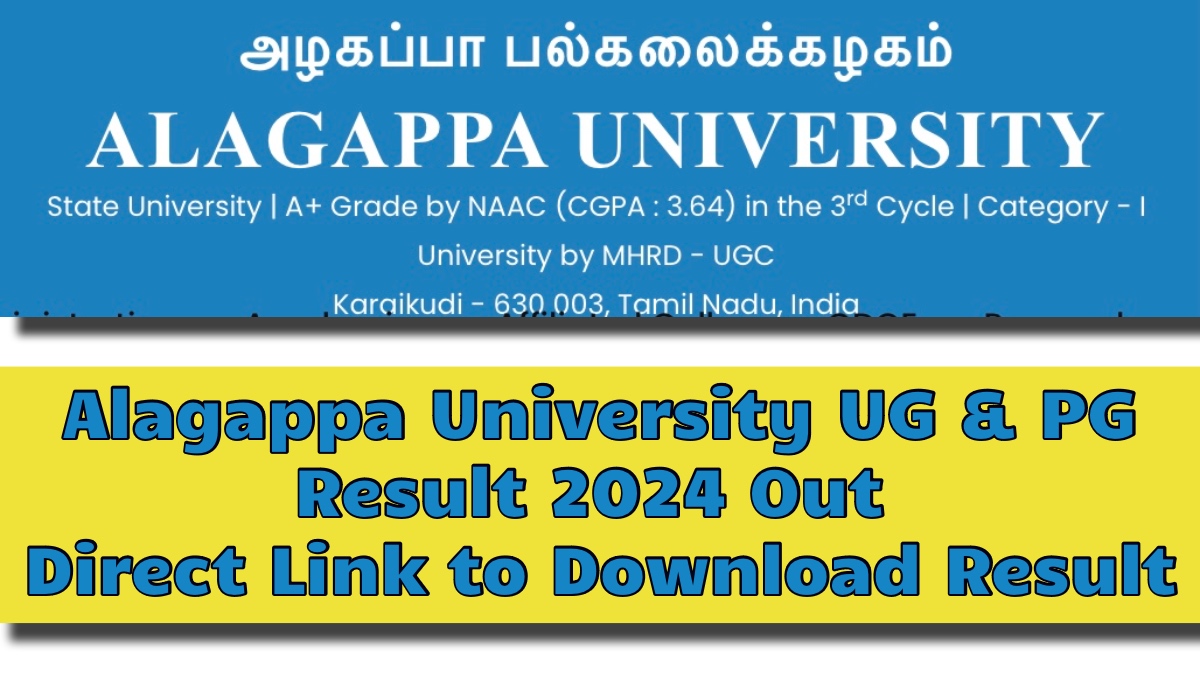Alagappa University UG & PG Result