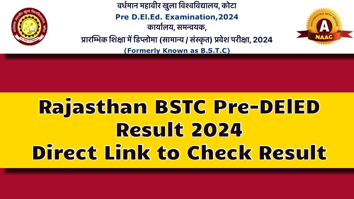 Rajasthan BSTC Pre-DElED Result
