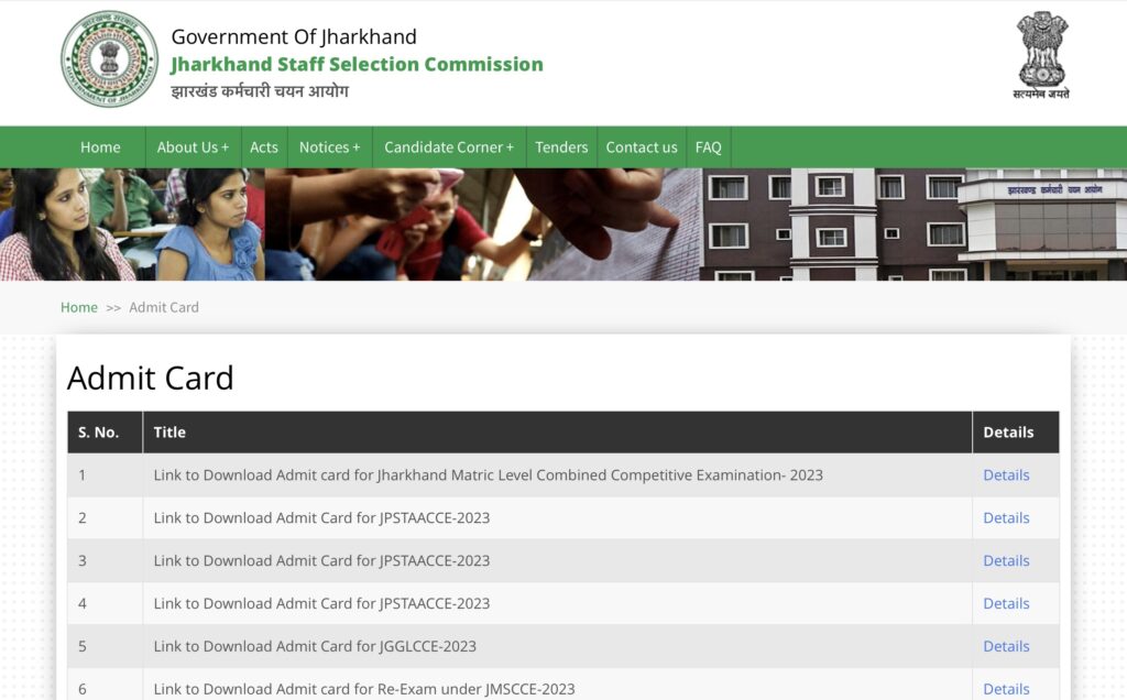 JSSC CGL Admit Card
