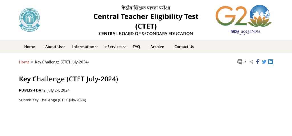 CTET Answer Key Objection