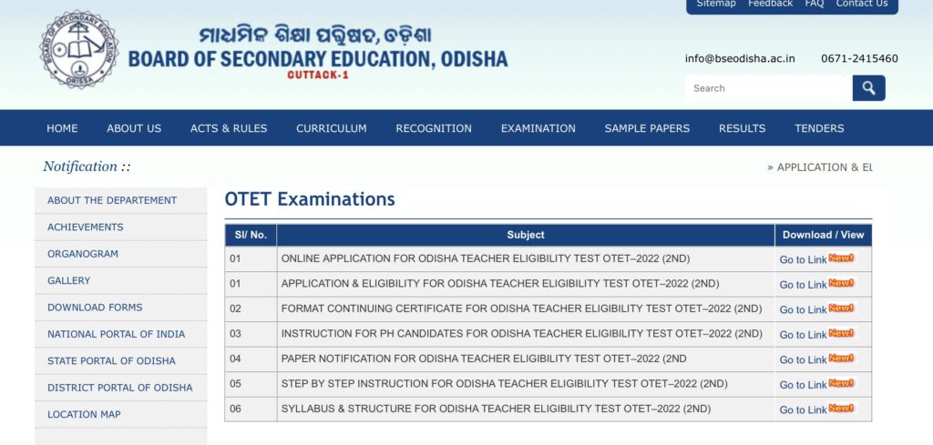OTET Exam Date 2024