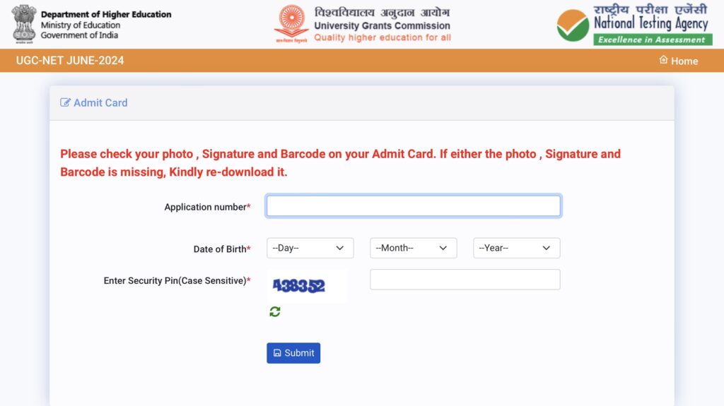 UGC NET Admit Card