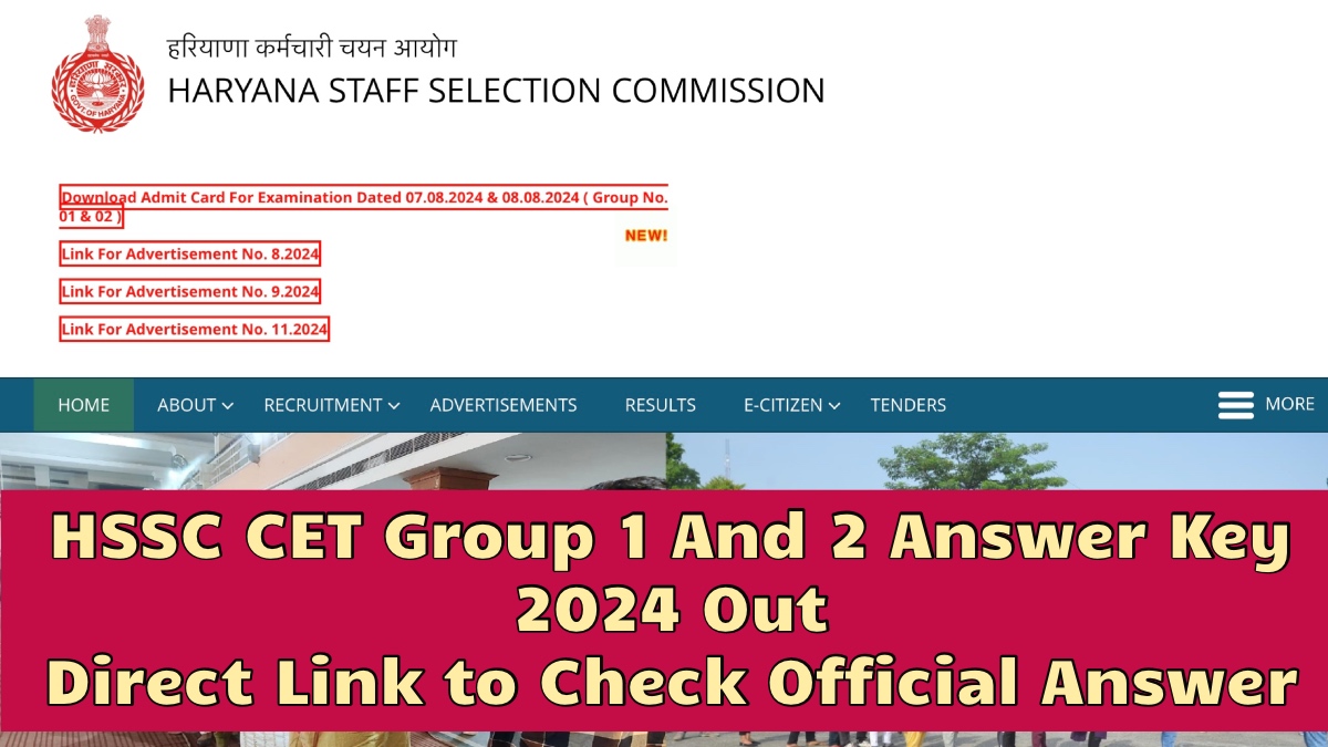 HSSC CET Group 1 And 2 Answer Key