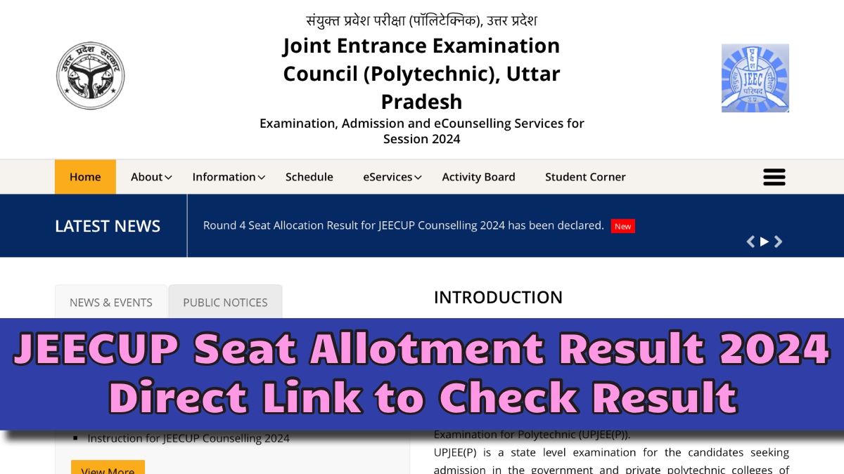 JEECUP Seat Allotment Result