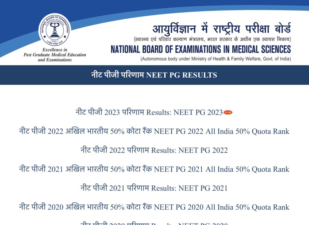 NEET PG Result