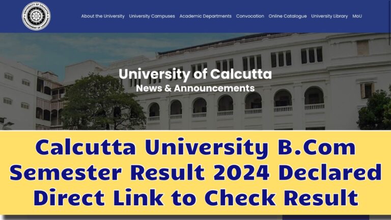 Calcutta University B.Com Semester Result