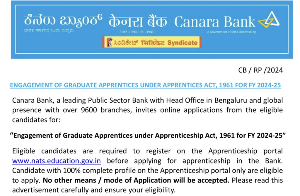 Canara Bank Apprentice Exam