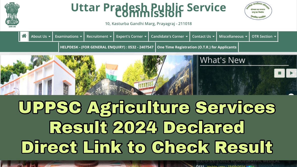 UPPSC Agriculture Services Result