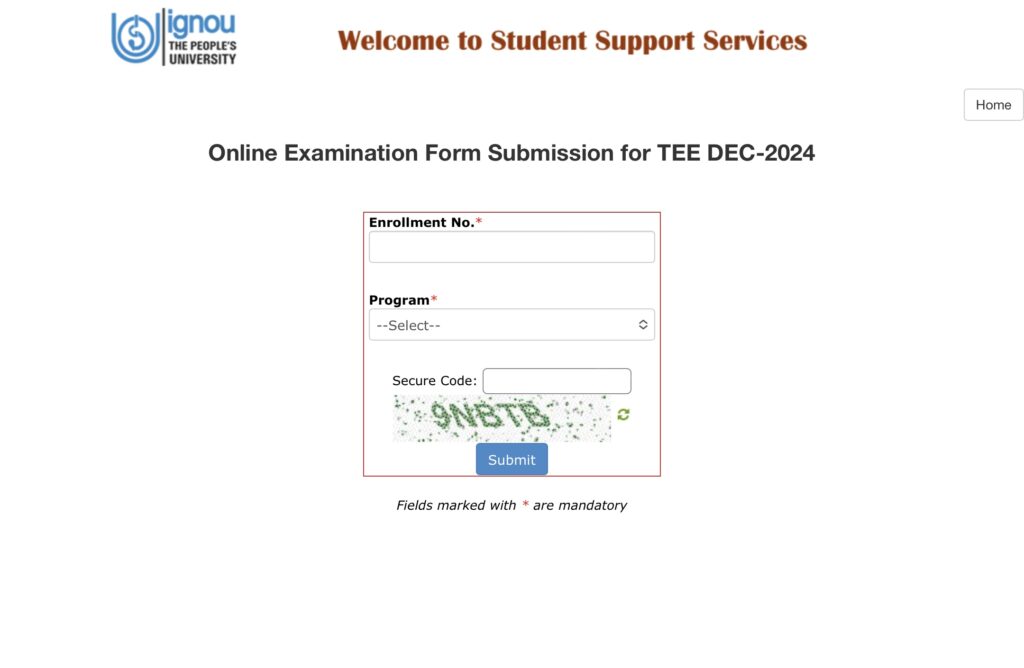 IGNOU Exam Form December