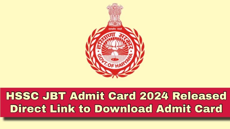 HSSC JBT Admit Card