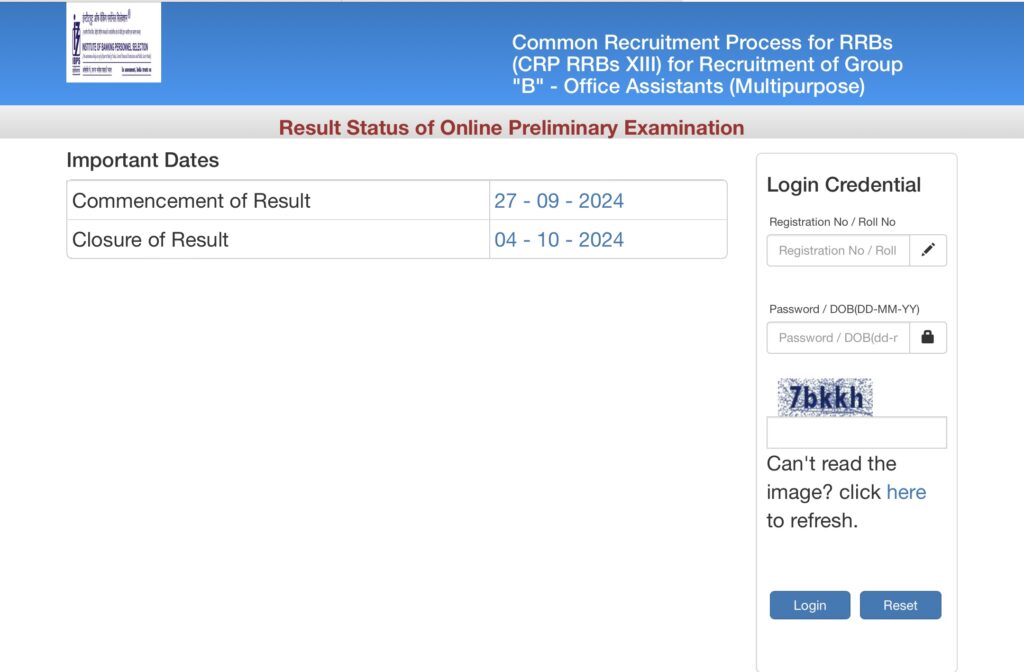 IBPS RRB 13th Result