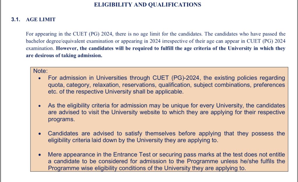 CUET PG Eligibility And Qualification