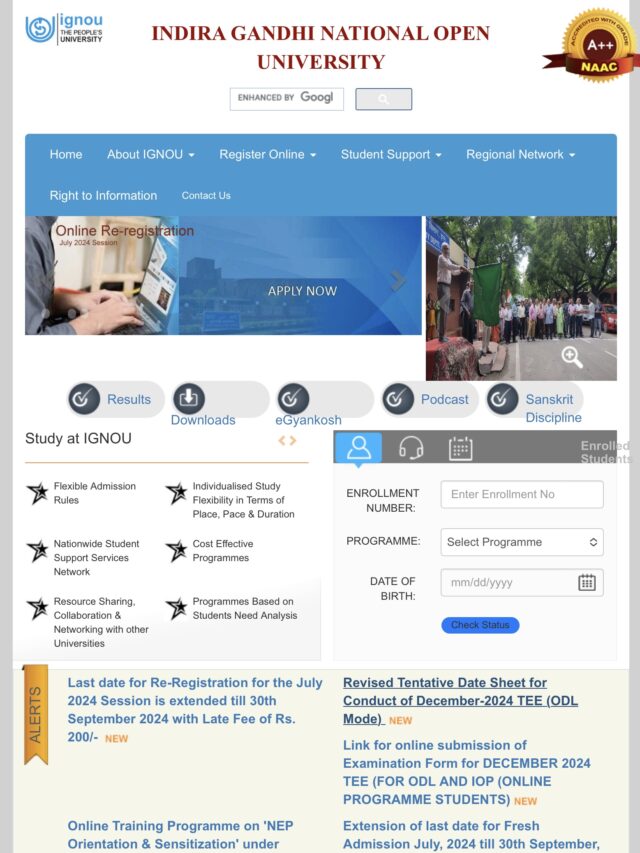 IGNOU Exam Form December 2024