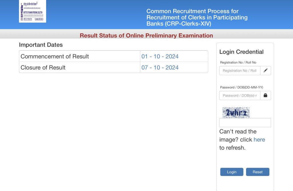 IBPS Clerk Exam Result