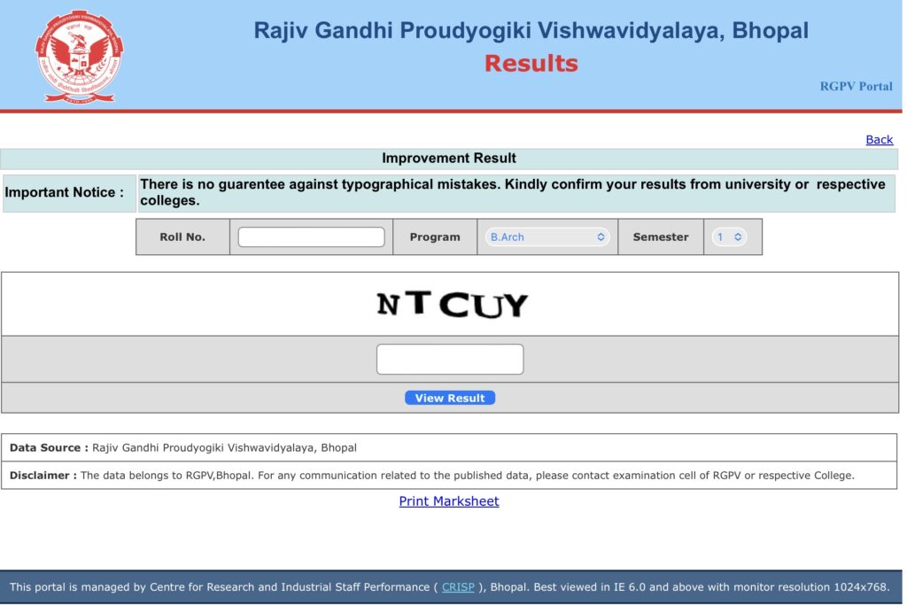 RGPV Result