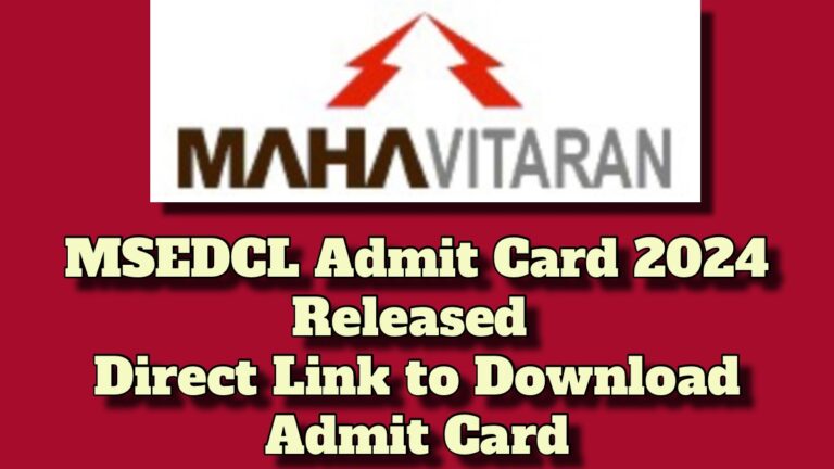 MSEDCL Admit Card