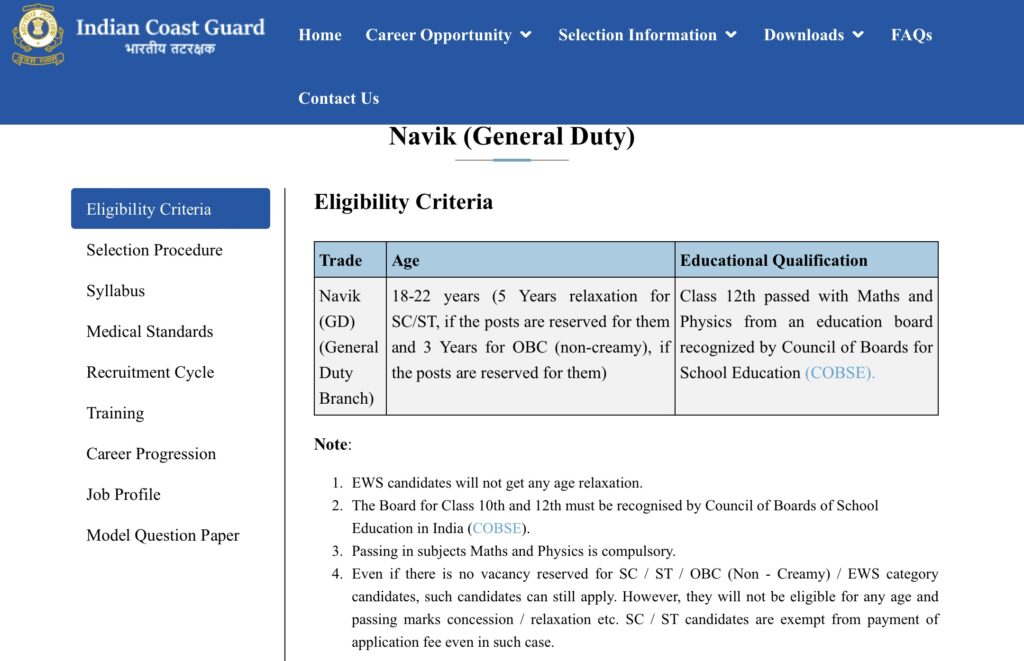 ICG Navik GD Result