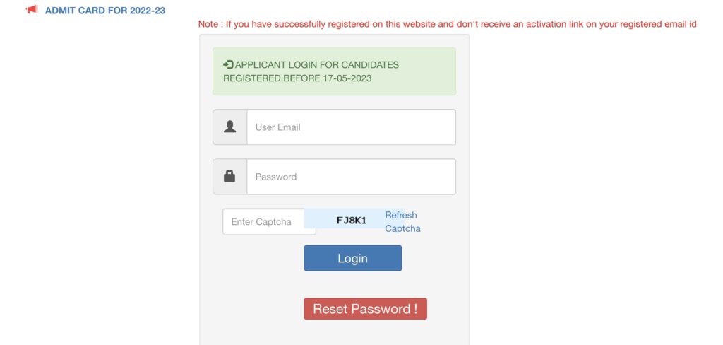 Admit Card