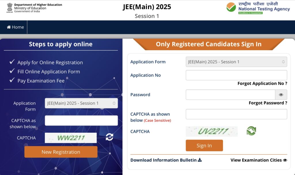 JEE Mains Exam Apply Online