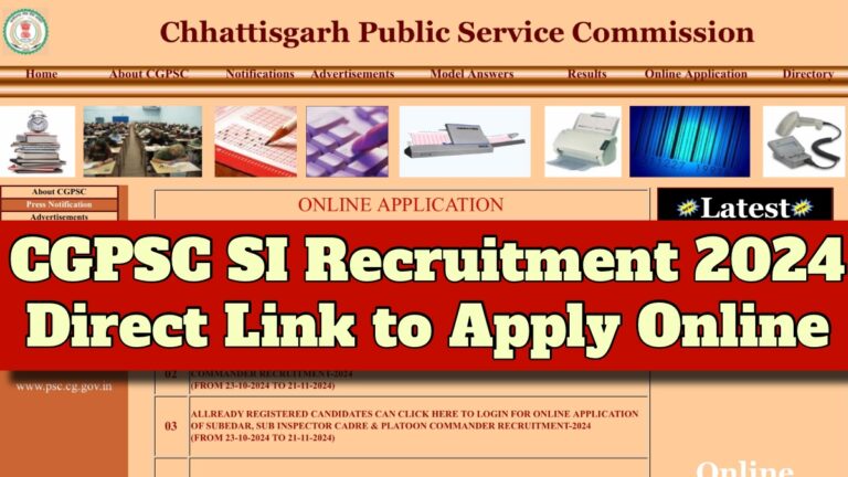 CGPSC SI Recruitment