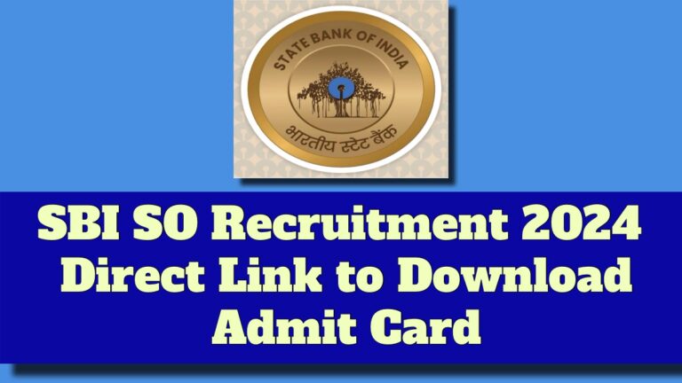 SBI SO Recruitment