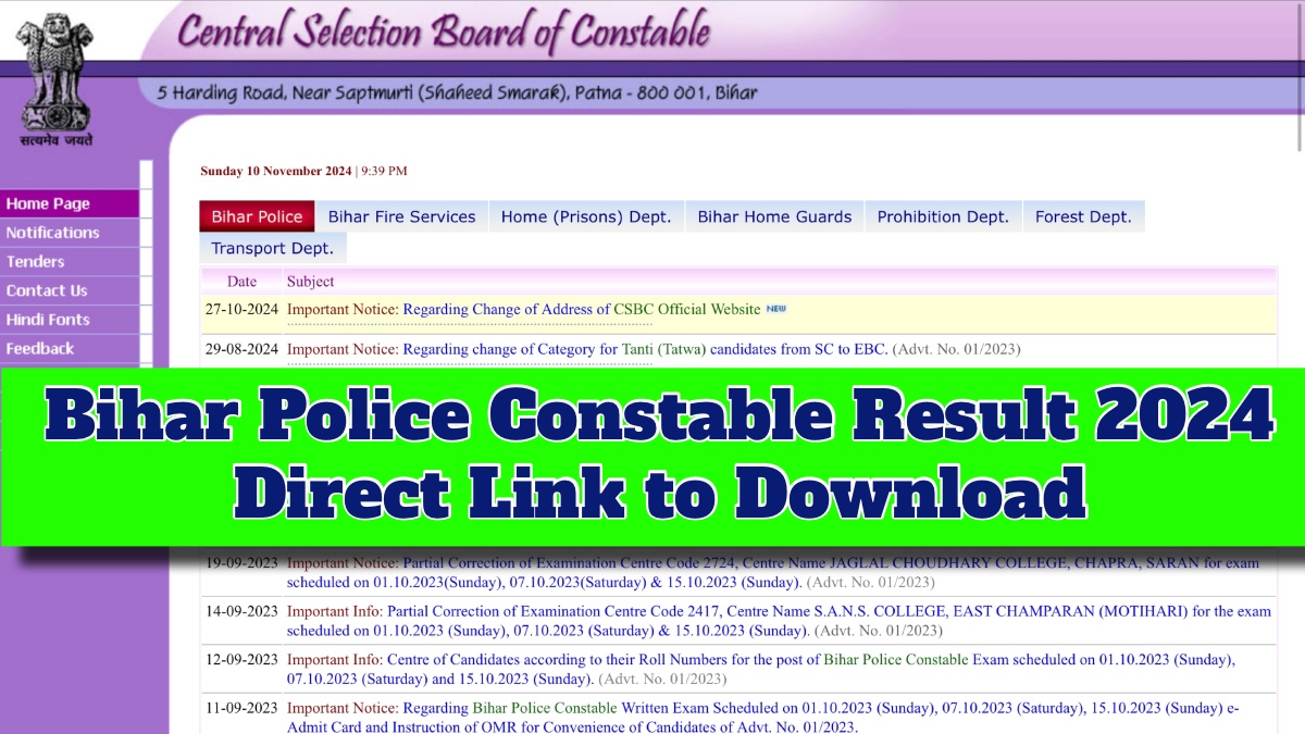 Bihar Police Constable Result
