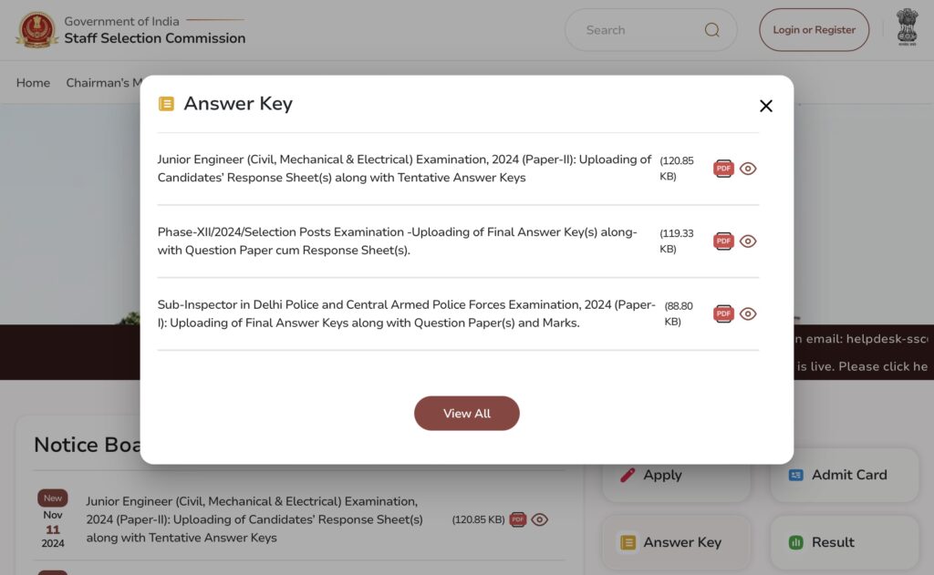 SSC MTS Answer Key