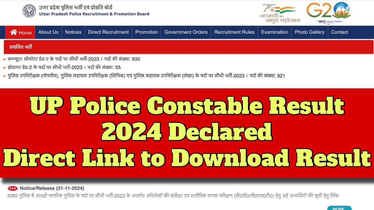 UP Police Constable Result