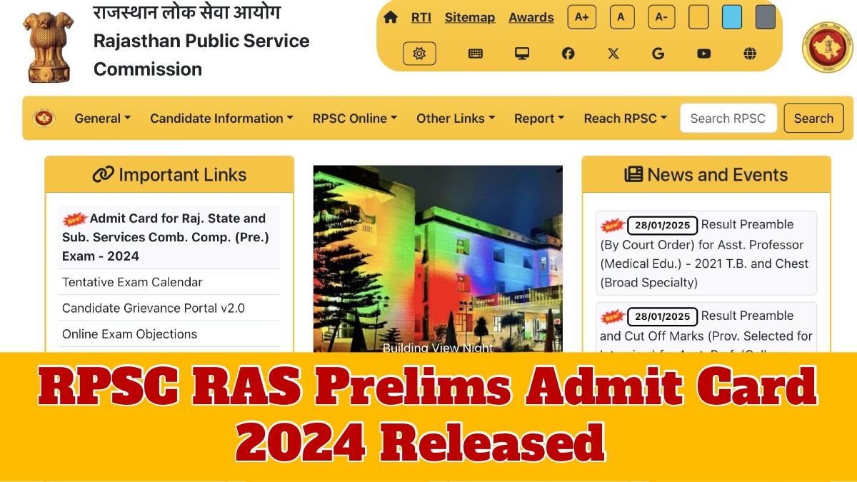 RPSC RAS Prelims Admit Card