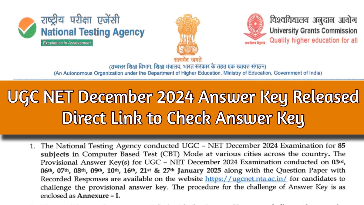 UGC NET December 2024 Answer Key