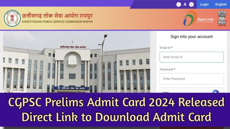 CGPSC Prelims Admit Card