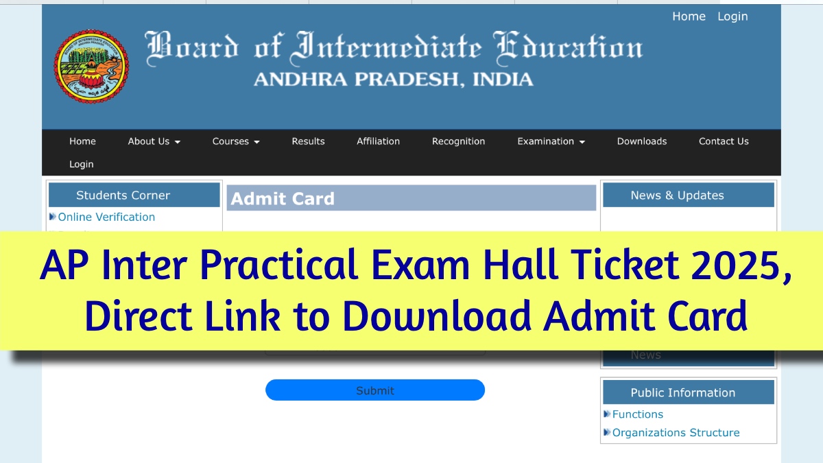 AP Inter Practical Exam Hall Ticket
