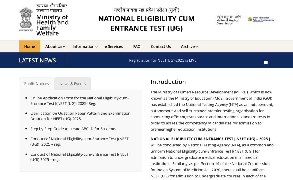 NEET UG Registration
