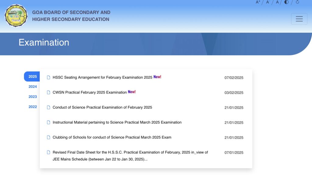Goa Board HSSC Exam